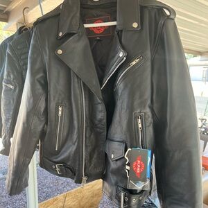Men's Black Leather Motorcycle Jacket